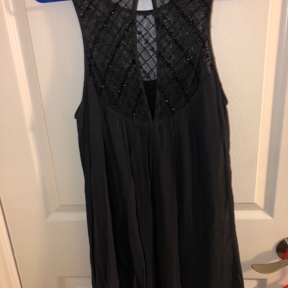 Gray cocktail / mini dress with rhinestones - Picture 3 of 5